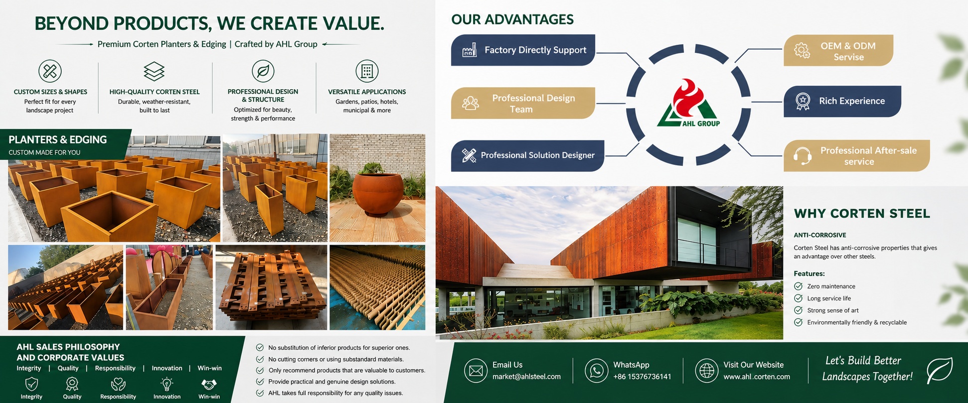 corten steel planter factory